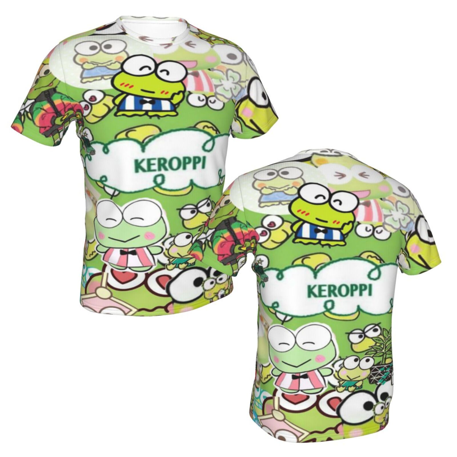 Unisex Keroppi T Shirts 3D Printed Short Sleeve Shirts Casual Graphics Tees For Adult Men Women